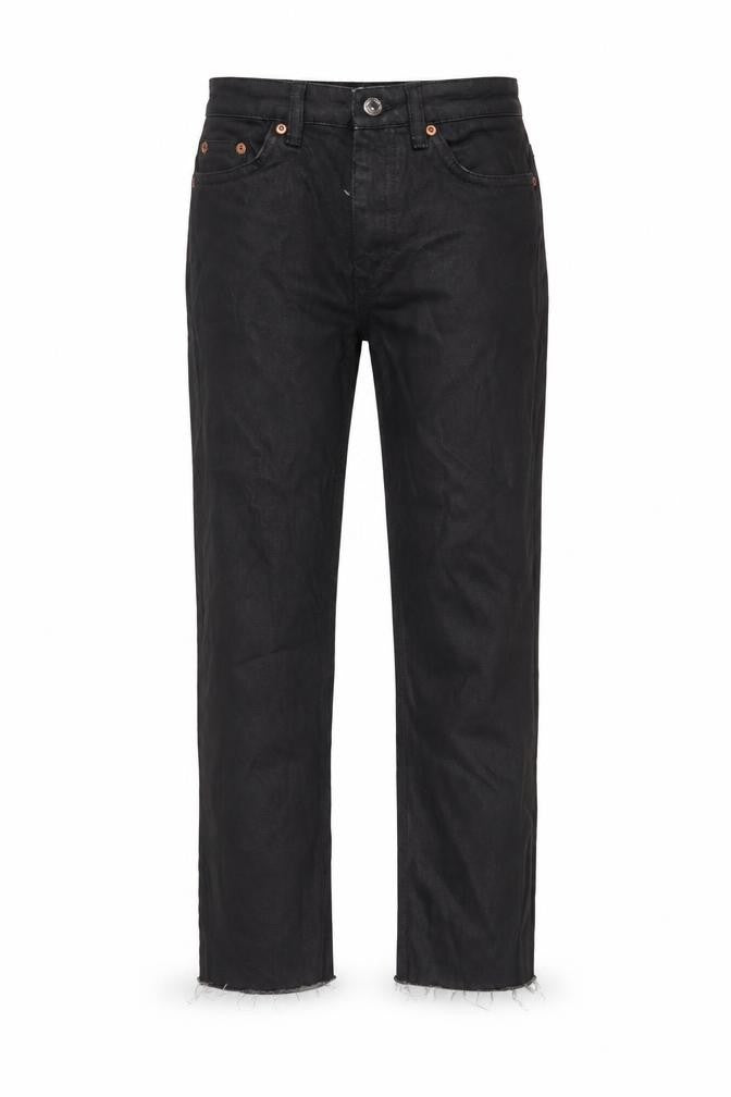 Topshop Womens Black Cotton Straight Jeans Size 26 in L32 in Regular Zip