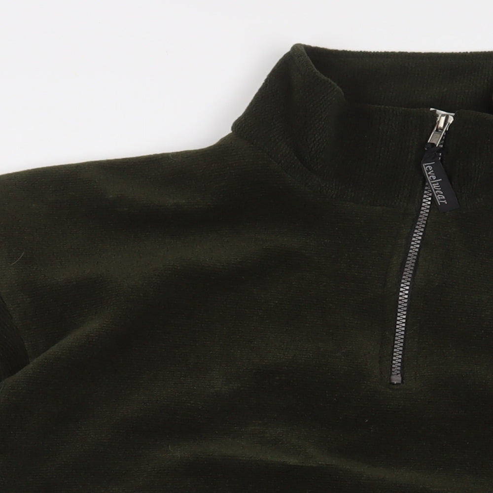 Level Wear Mens Green Polyester Pullover Sweatshirt Size S - Embroidered