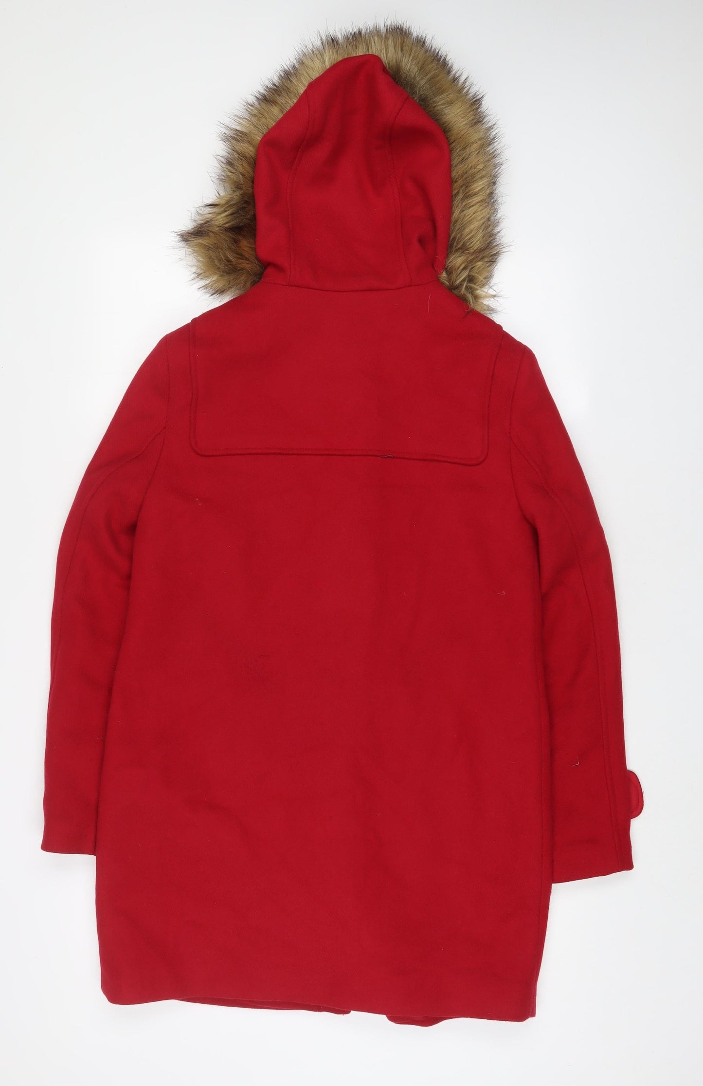 Marks and Spencer Womens Red Overcoat Coat Size 8 Zip
