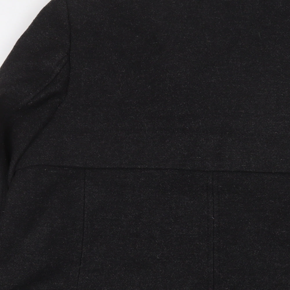 Limited Collection Womens Grey Overcoat Coat Size 14 Button - Zip Pockets