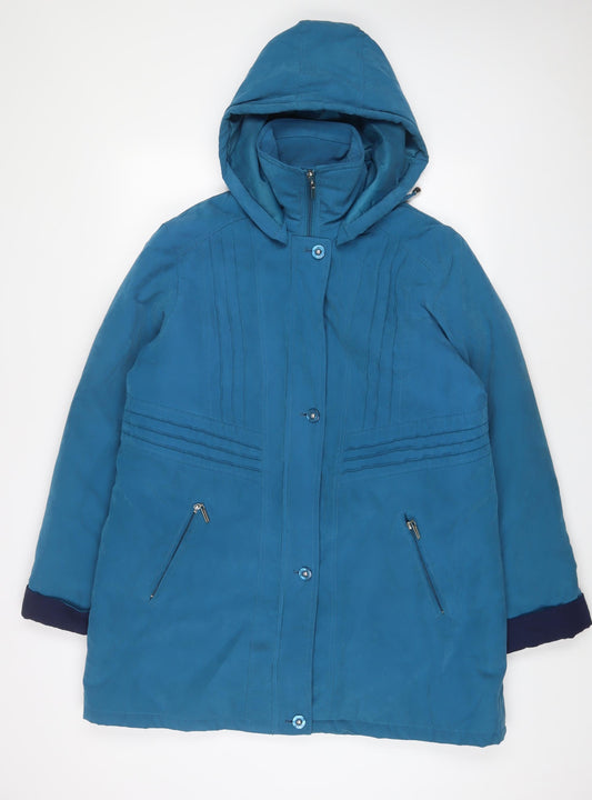 JBC Collection Womens Blue Jacket Coat Size 16 Zip
