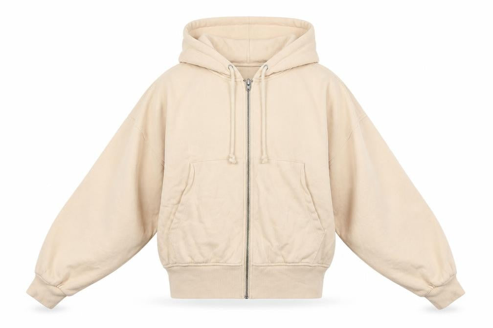 ASOS Womens Beige Polyester Full Zip Hoodie Size 10 Zip
