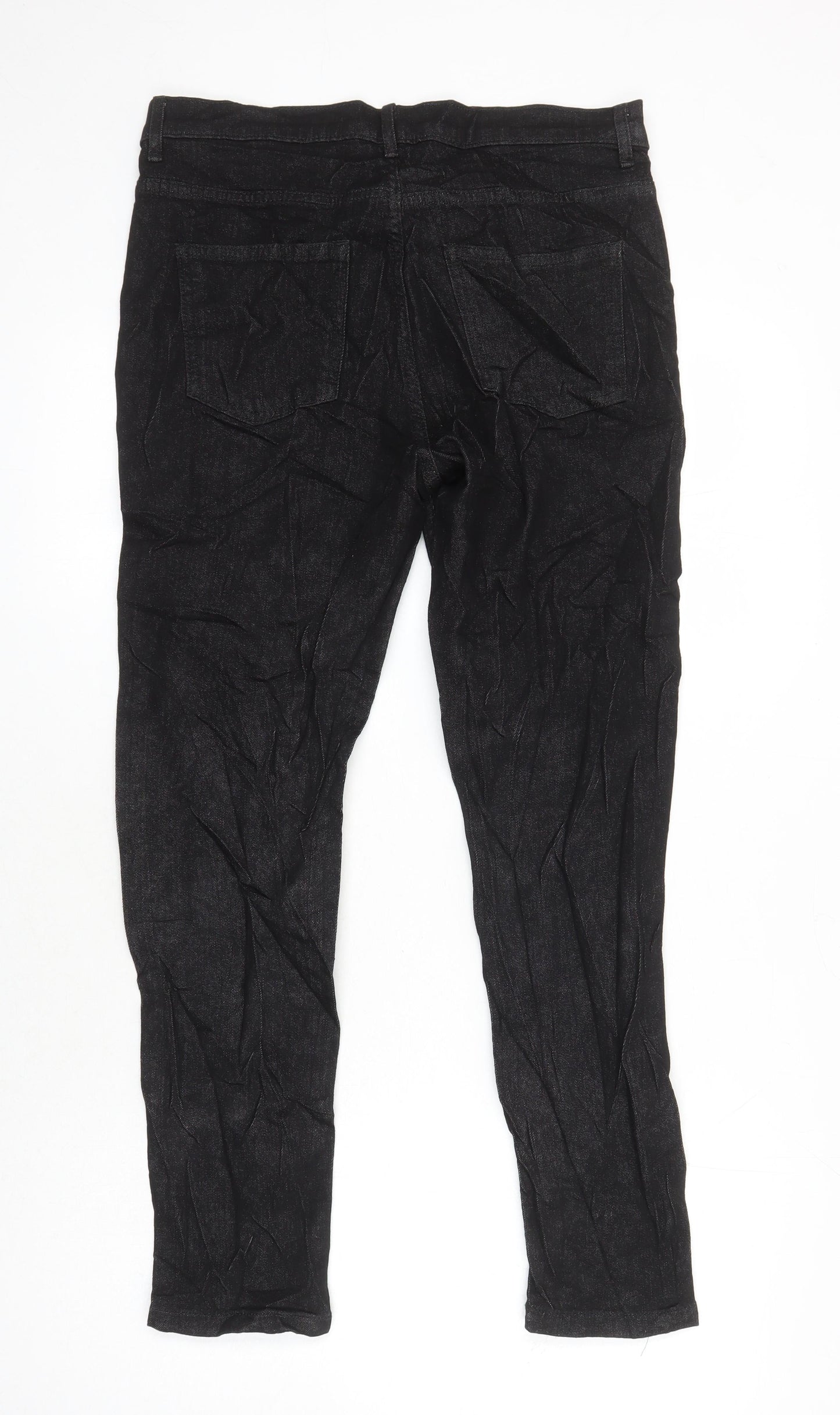 M&S Womens Black Cotton Skinny Jeans Size 12 L26.5 in Regular
