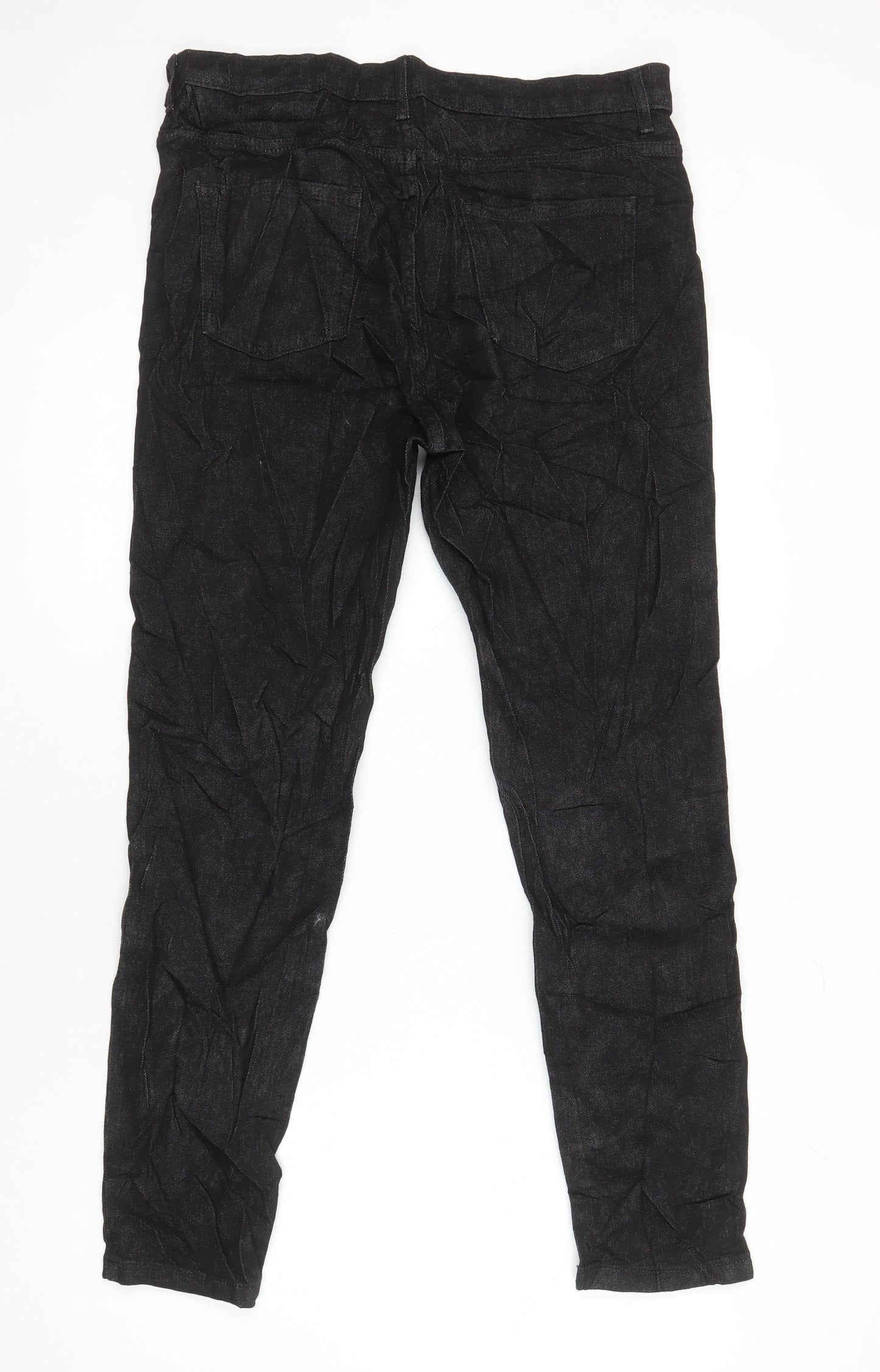 M&S Womens Black Cotton Skinny Jeans Size 14 L28 in Regular