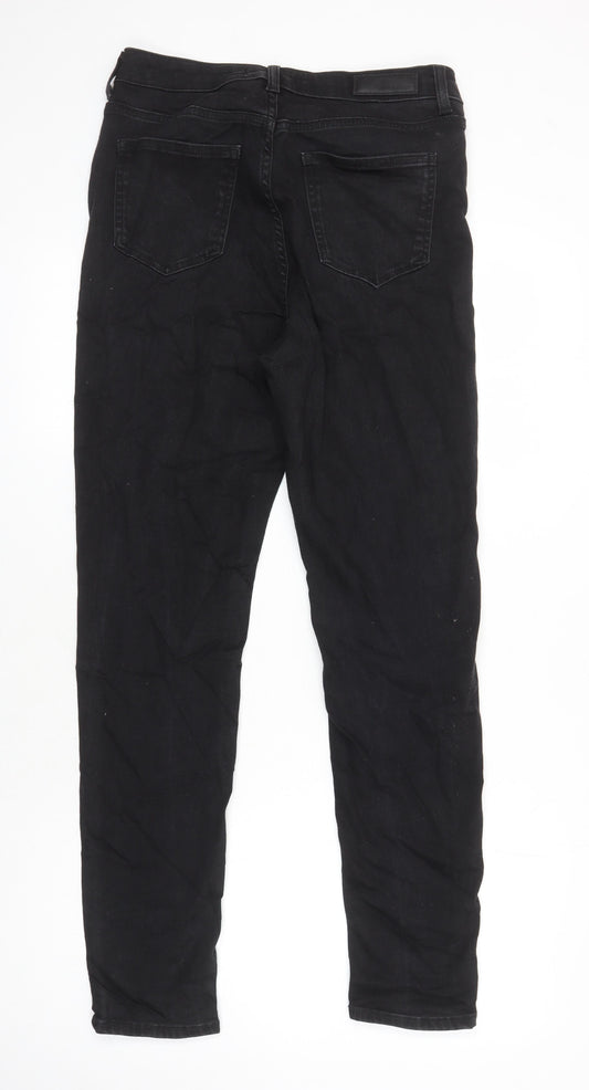 M&S Womens Black Cotton Skinny Jeans Size 12 L29 in Regular