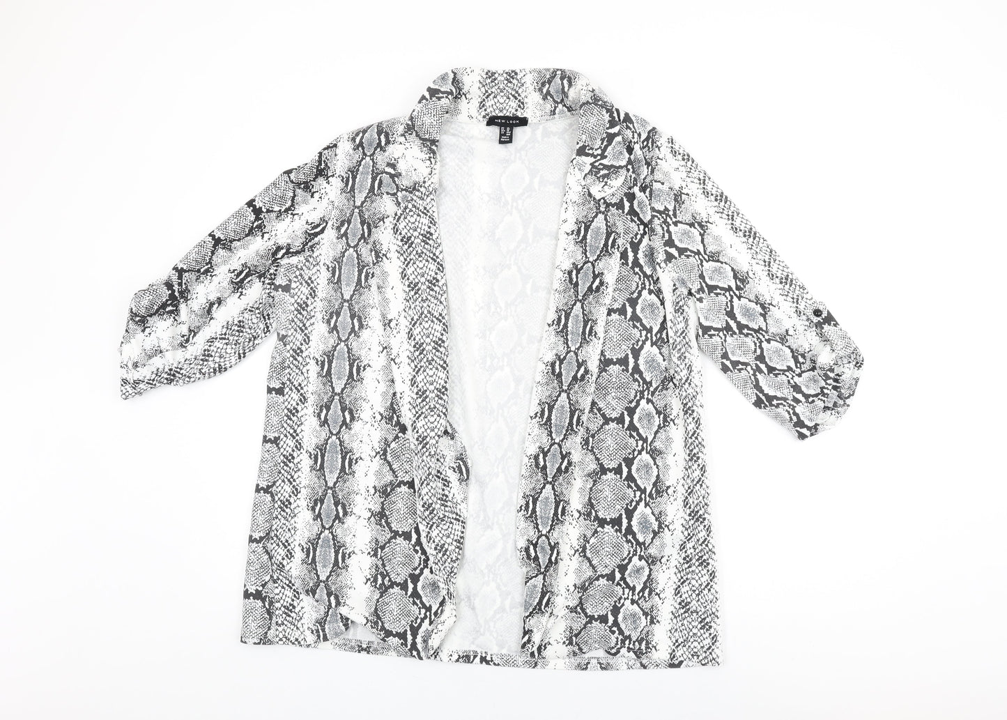 New Look Womens White Animal Print Jacket Size 14