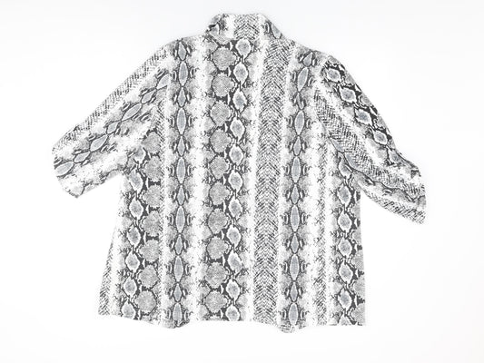 New Look Womens White Animal Print Jacket Size 14