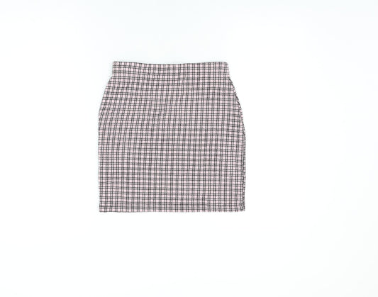 New Look Womens Pink Geometric Polyester Mini Skirt Size 8