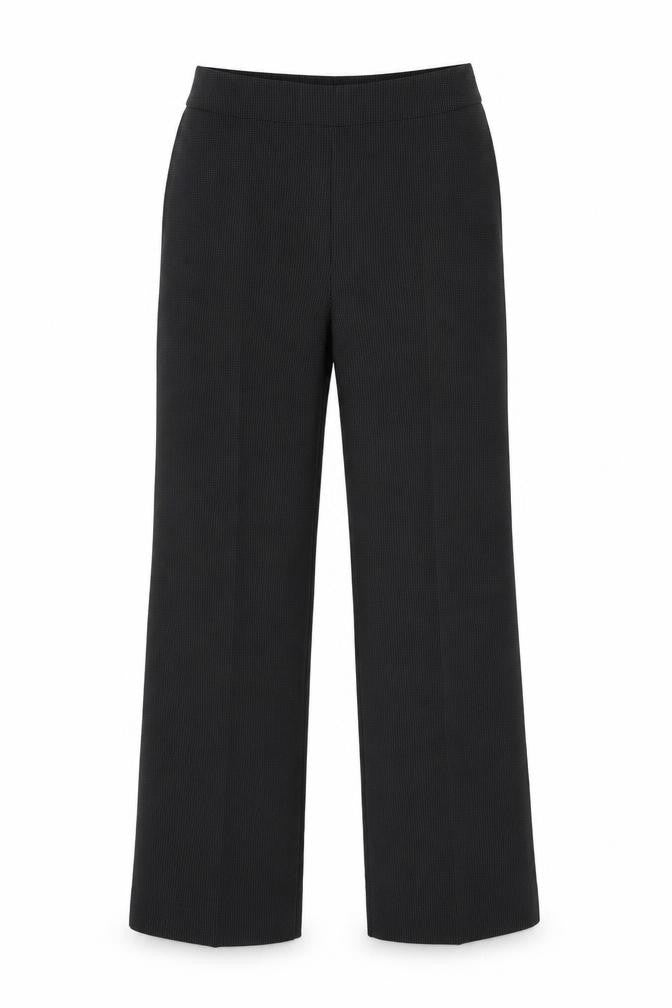 Kaliko Womens Black Geometric Polyester Trousers Size 10 L30 in Regular Zip