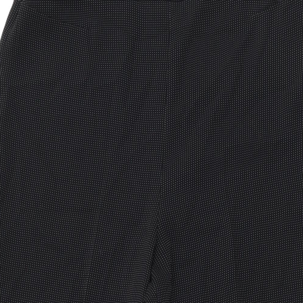 Kaliko Womens Black Geometric Polyester Trousers Size 10 L30 in Regular Zip