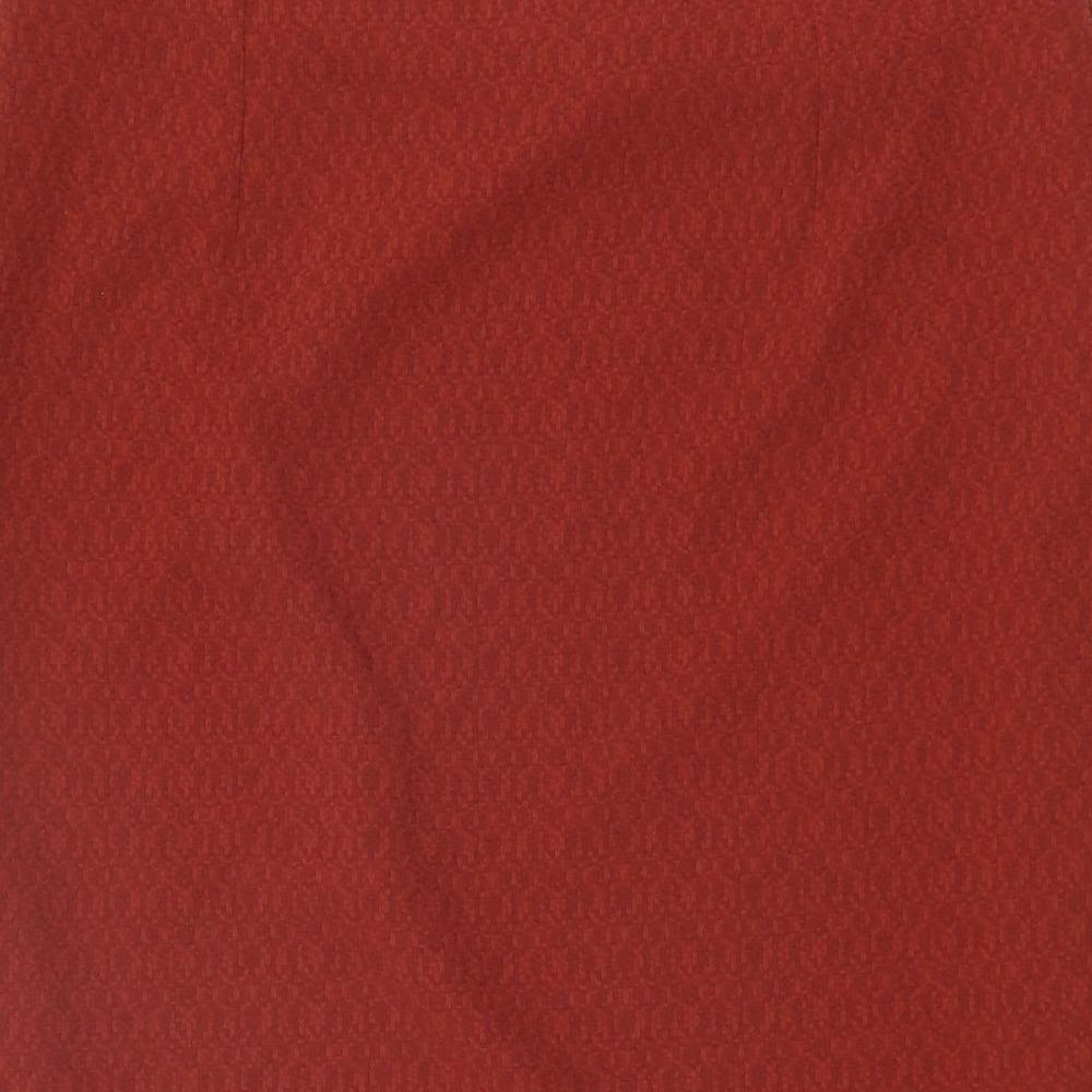 Marks and Spencer Womens Red Polyester Straight & Pencil Skirt Size 12 Zip