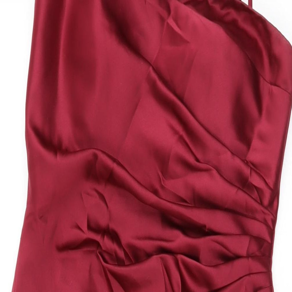 Kelsey Rose Womens Red Polyester Shift Size 8 Square Neck Zip