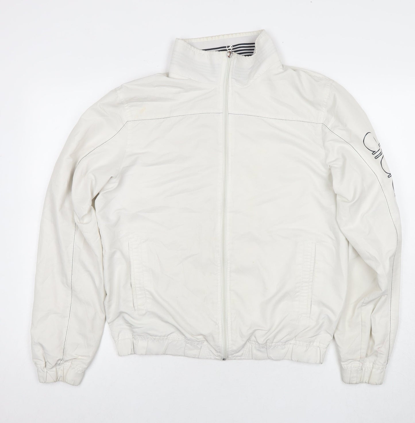 Diadora Womens White Bomber Jacket Jacket Size L Zip