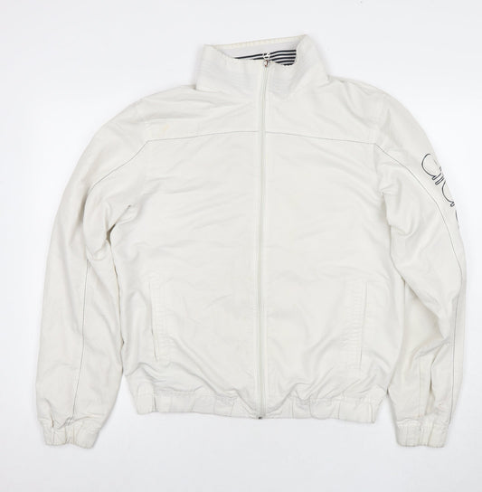Diadora Womens White Bomber Jacket Jacket Size L Zip
