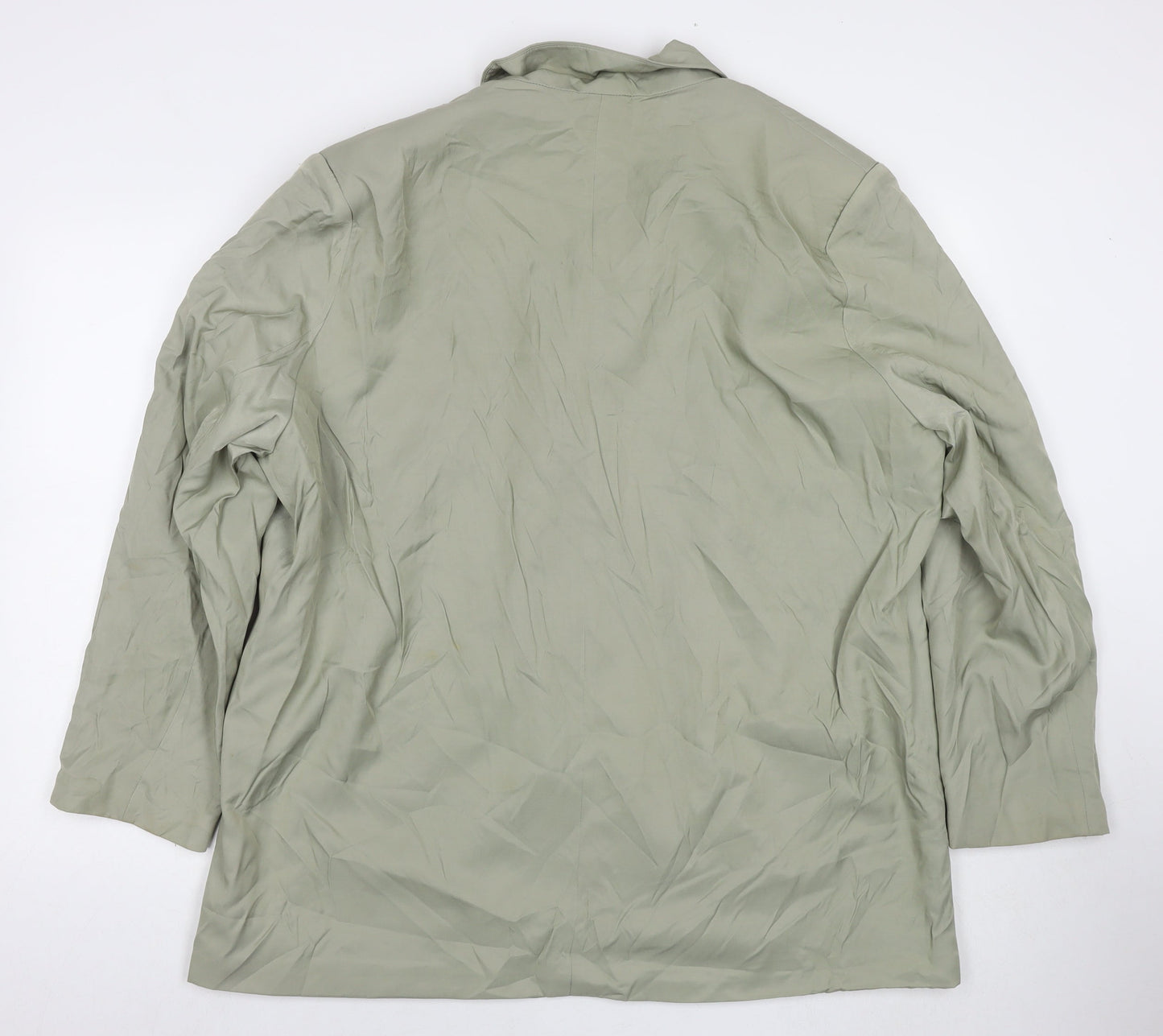 PRETTYLITTLETHING Womens Green Jacket Blazer Size 12 Button - Shoulder Pads
