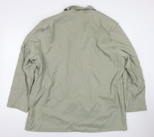 PRETTYLITTLETHING Womens Green Jacket Blazer Size 12 Button - Shoulder Pads