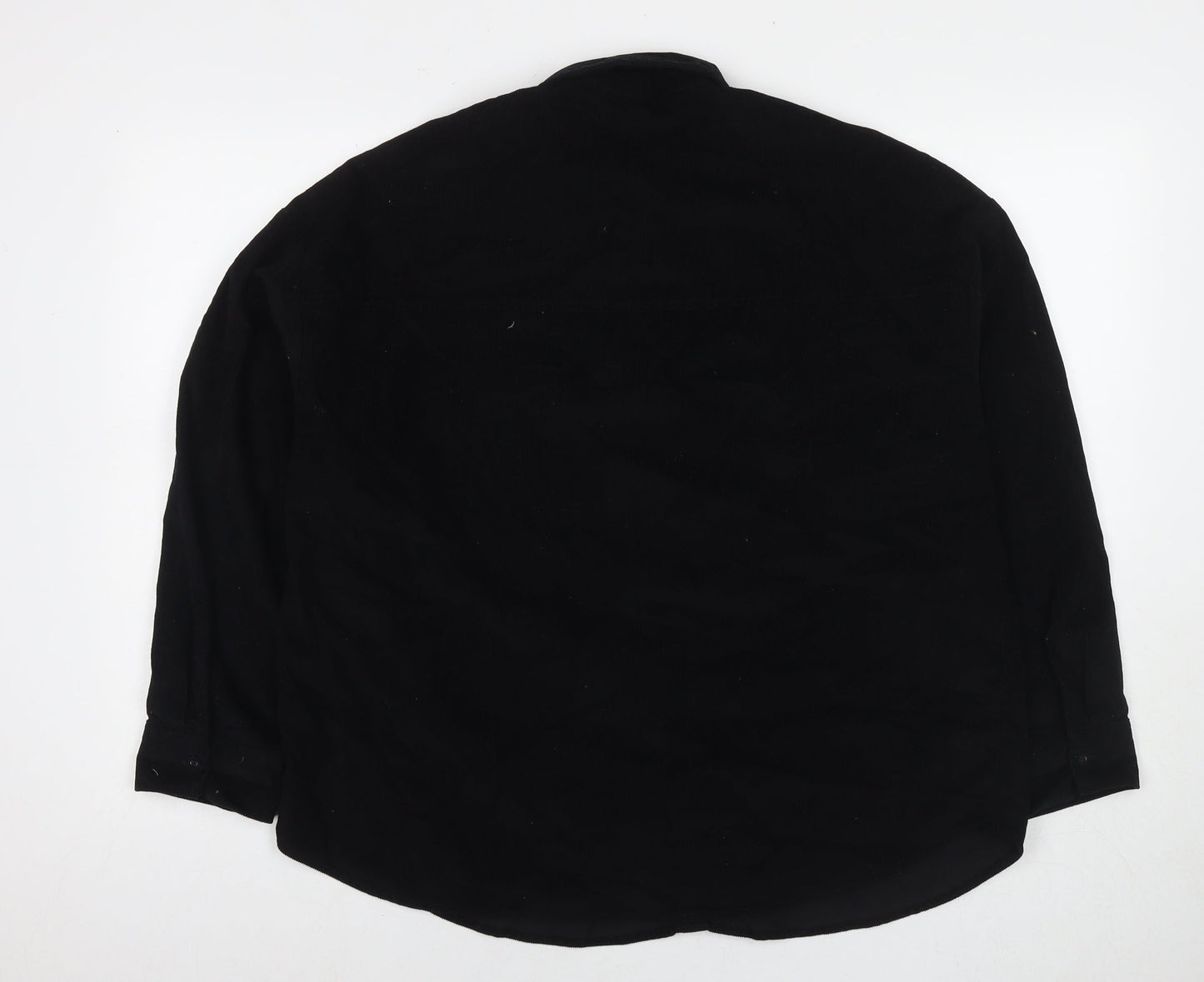 Divided by H&M Mens Black Cotton Button-Up Size S Collared Button