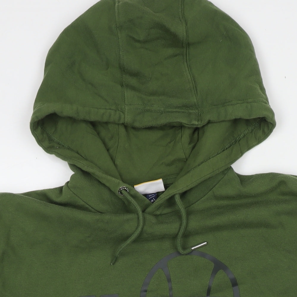 ellesse Mens Green Cotton Pullover Hoodie Size L