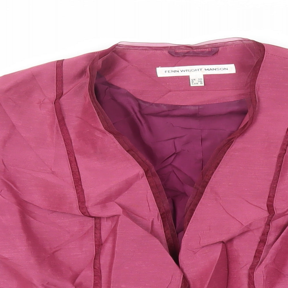 Fenn Wright Manson Womens Pink Jacket Blazer Size 10 - Open
