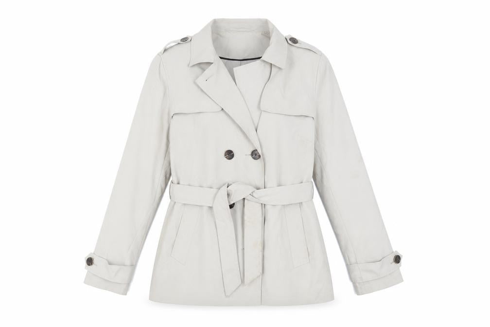 Marks & Spencer Womens Beige Pea Coat Coat Size 14 Button - Belted