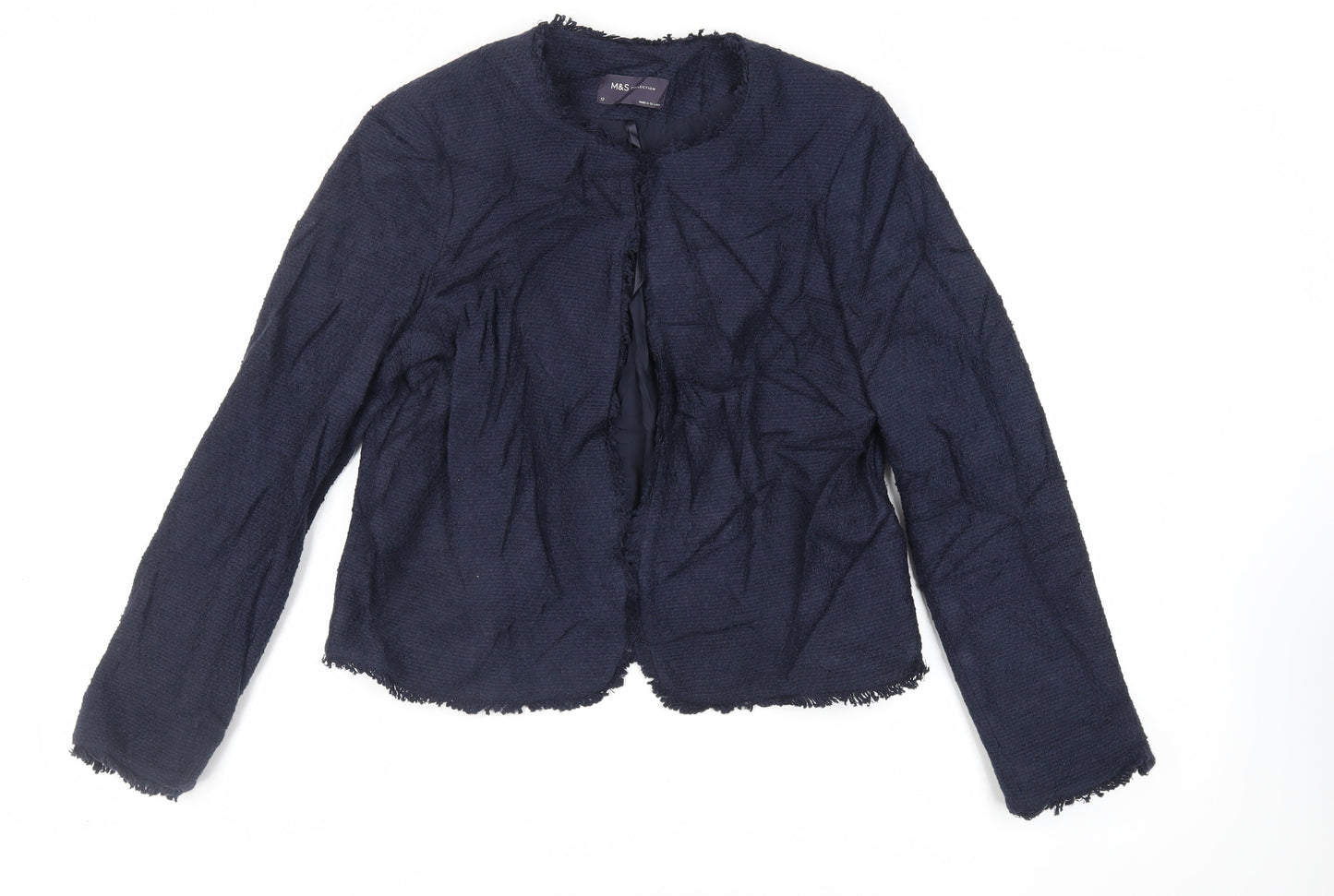 Marks and Spencer Womens Blue Jacket Blazer Size 12 Hook & Eye