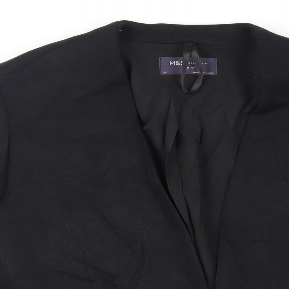 Marks and Spencer Womens Black Jacket Blazer Size 14 Button