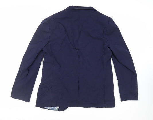Marks and Spencer Mens Blue Polyester Jacket Blazer Size 42 Regular