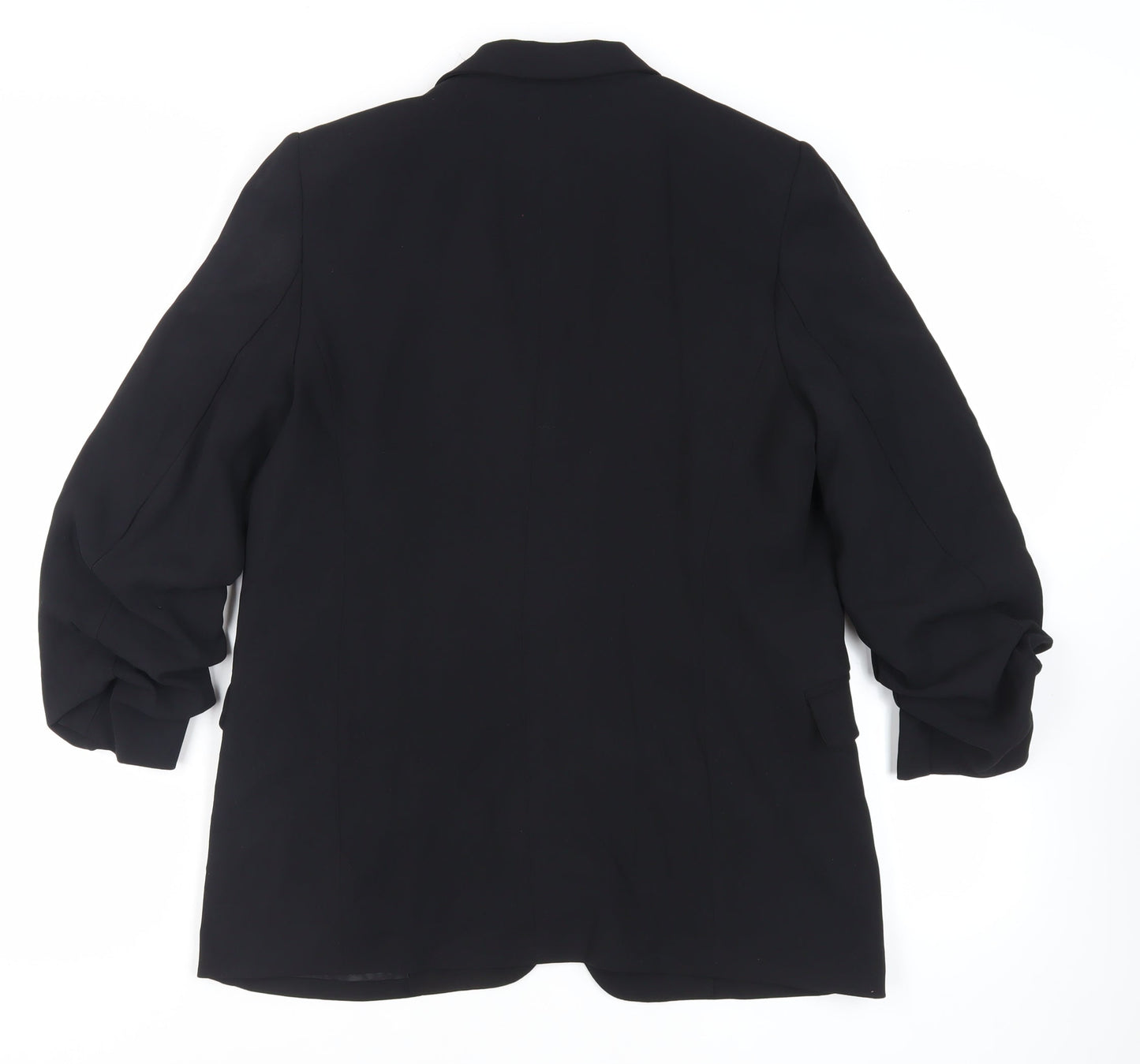 Marks and Spencer Womens Black Jacket Blazer Size 12 - Open Ruched Sleeve