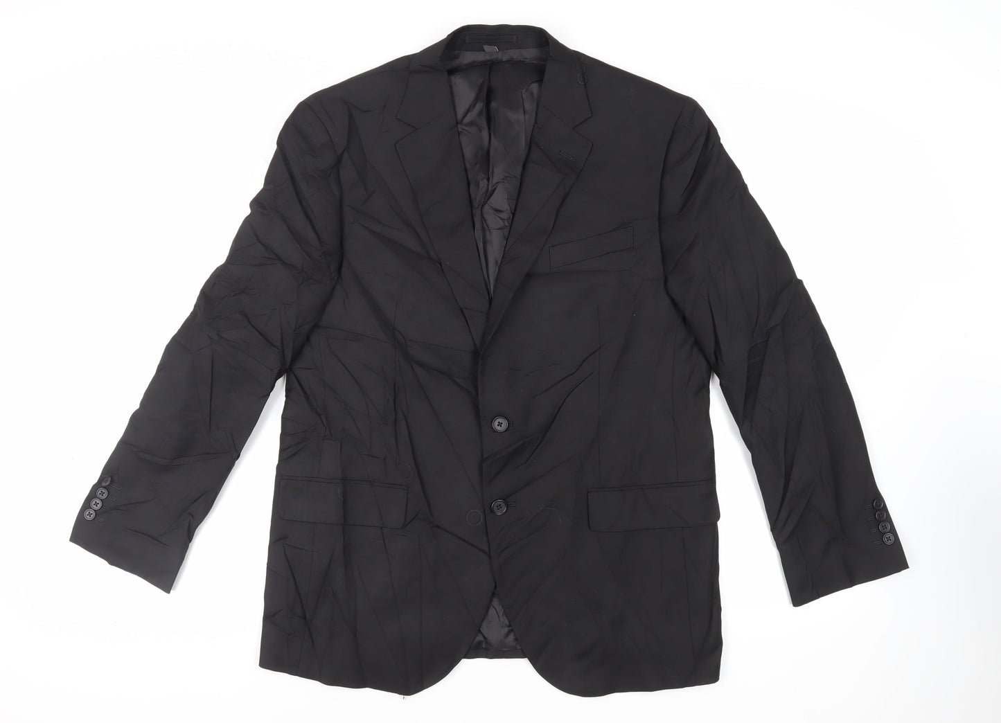 Marks and Spencer Mens Black Polyester Jacket Suit Jacket Size 42 Regular