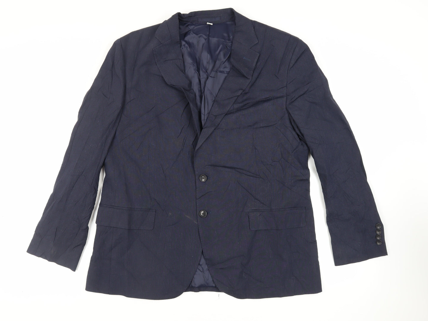 Marks and Spencer Mens Blue Polyester Jacket Suit Jacket Size 44 Regular
