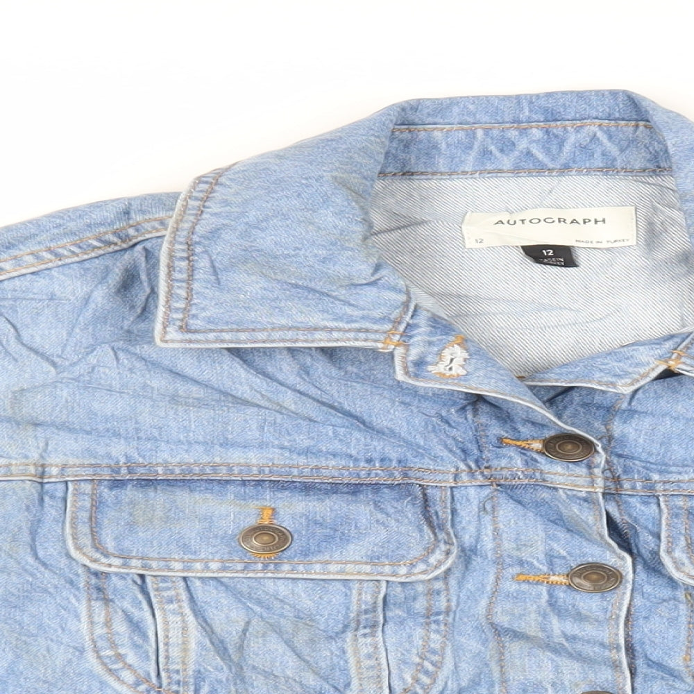 Marks and Spencer Womens Blue Jacket Size 12 Button
