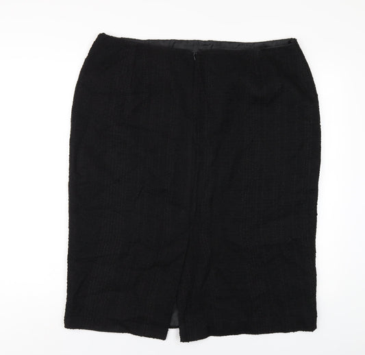 Femme Womens Black Polyester Straight & Pencil Skirt Size 20 Zip