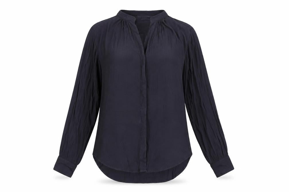 H&M Womens Grey Polyester Basic Button-Up Size 12 V-Neck