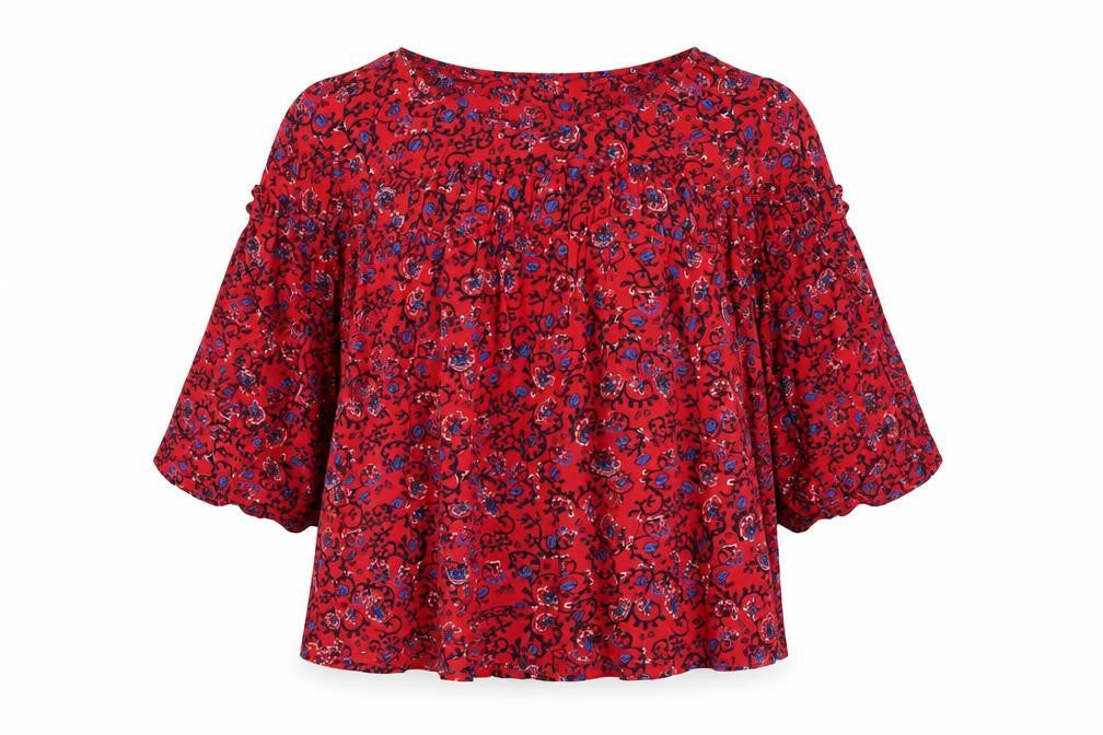 Womens UK Size S Gap Red Viscose T-Shirt