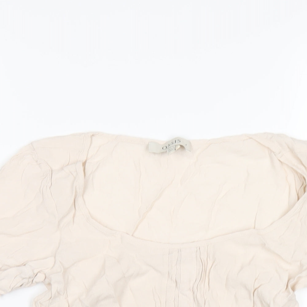 Oasis Womens Pink Viscose Basic Blouse Size 6 Scoop Neck