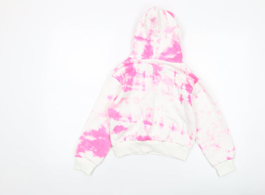 A2Z Girls Pink Geometric Polyester Pullover Hoodie Size 7-8 Years Pullover