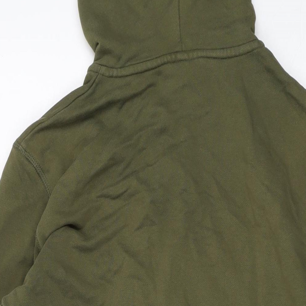 Marks and Spencer Mens Green Cotton Full Zip Hoodie Size S