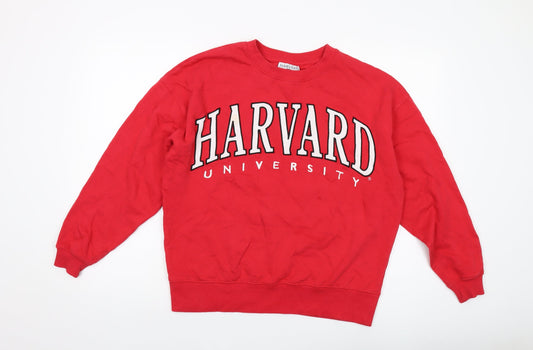 Harvard Womens Red Cotton Pullover Sweatshirt Size 10 Pullover