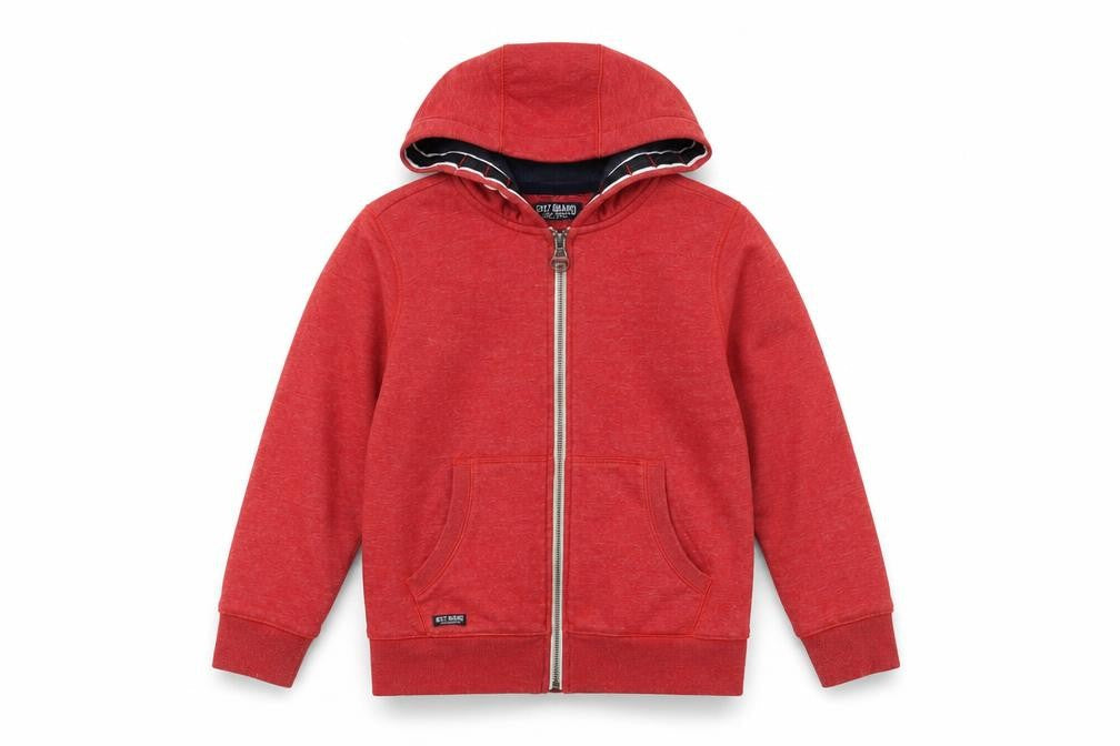 Niek Boys Red Cotton Full Zip Hoodie Size 9 Years Zip