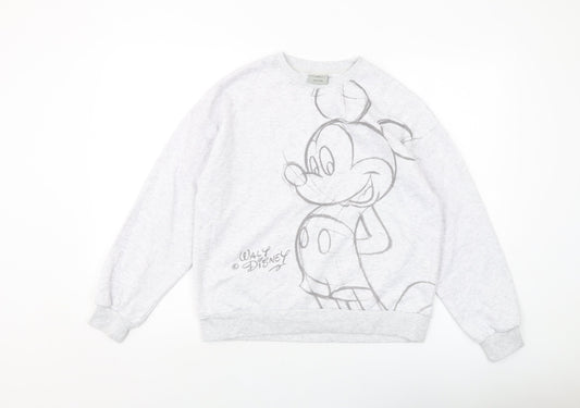 Disney Womens Grey Cotton Pullover Sweatshirt Size 6 Pullover - Mickey Mouse