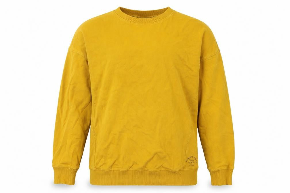 Next Womens Yellow Cotton Pullover Sweatshirt Size M Pullover