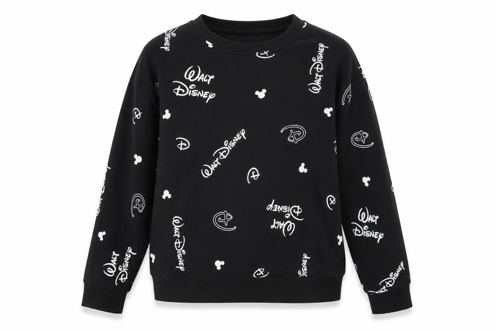 Womens UK S Regular Disney Black Pullover Sweatshirt