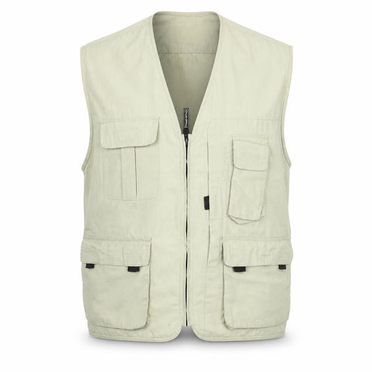 Quechua Mens Beige Jacket Waistcoat Size XL Zip - Pocket