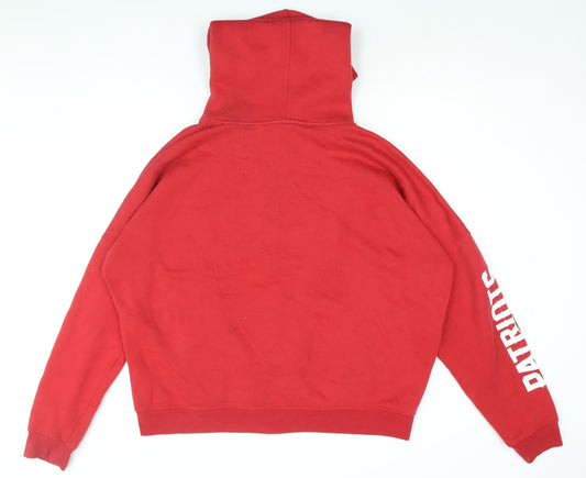 NFL Womens Red Polyester Full Zip Hoodie Size 12 Zip - NFL Patriots