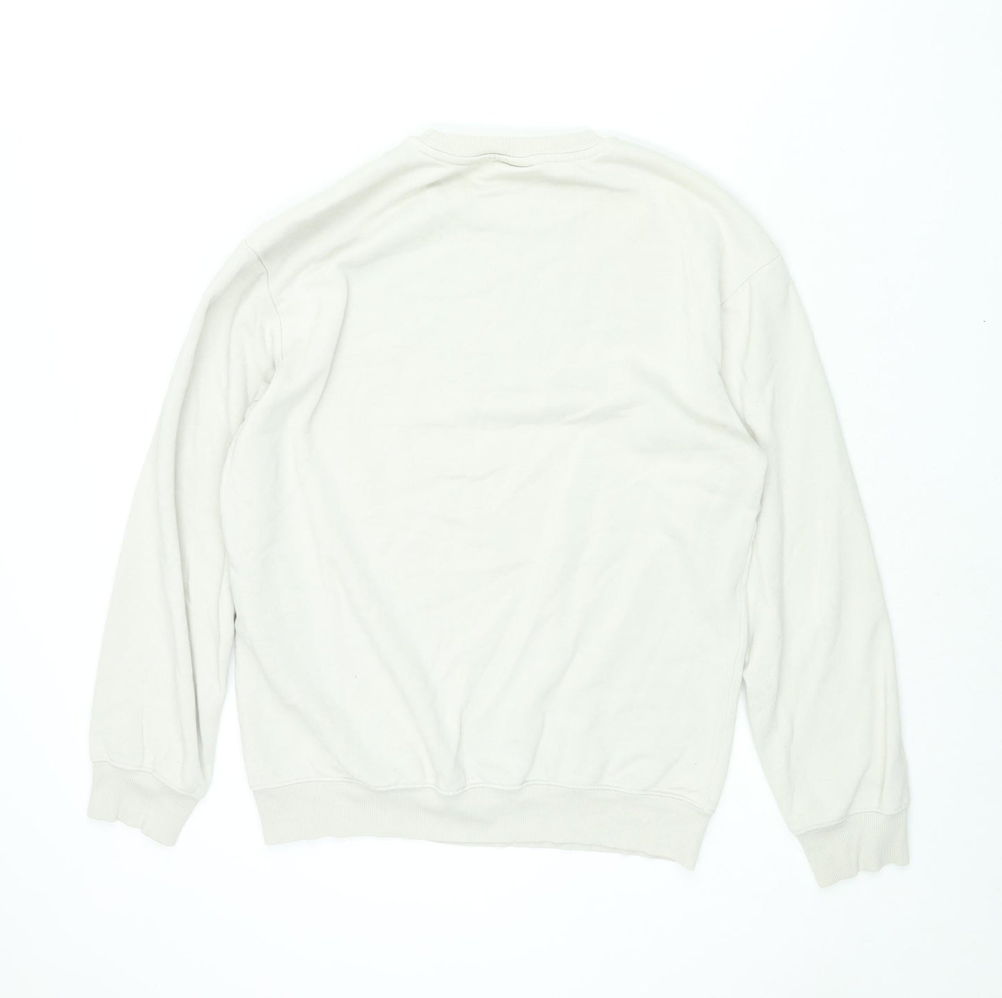 H&M Mens Beige Cotton Pullover Sweatshirt Size S
