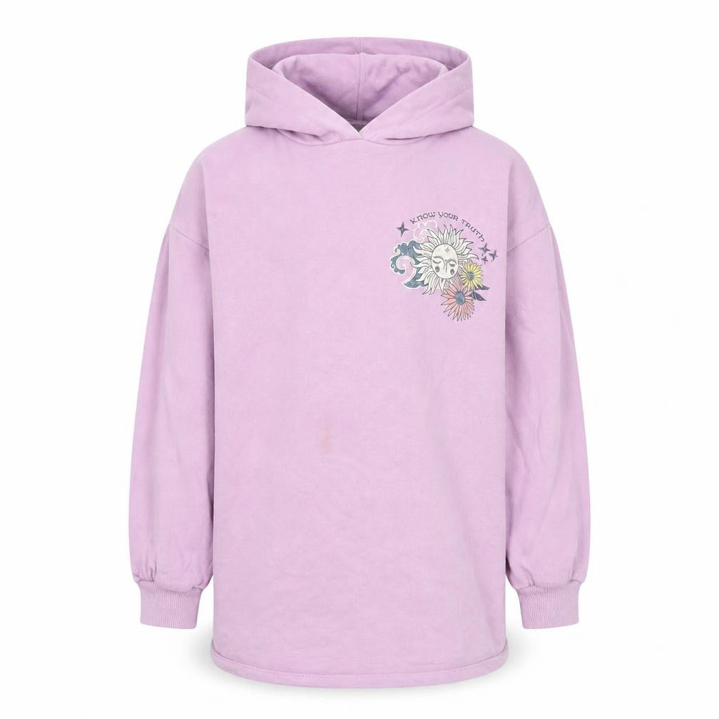 Next Girls Pink Cotton Pullover Sweatshirt Size 10 Years Pullover - Back Sun Print
