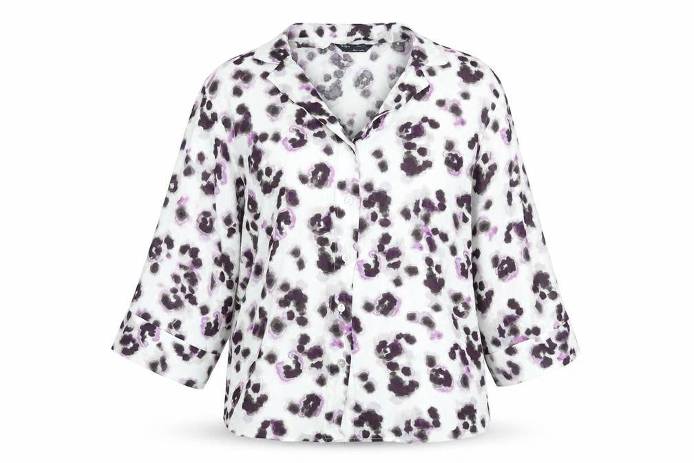 Marks and Spencer Womens Multicoloured Geometric Viscose Basic Blouse Size 12 Collared