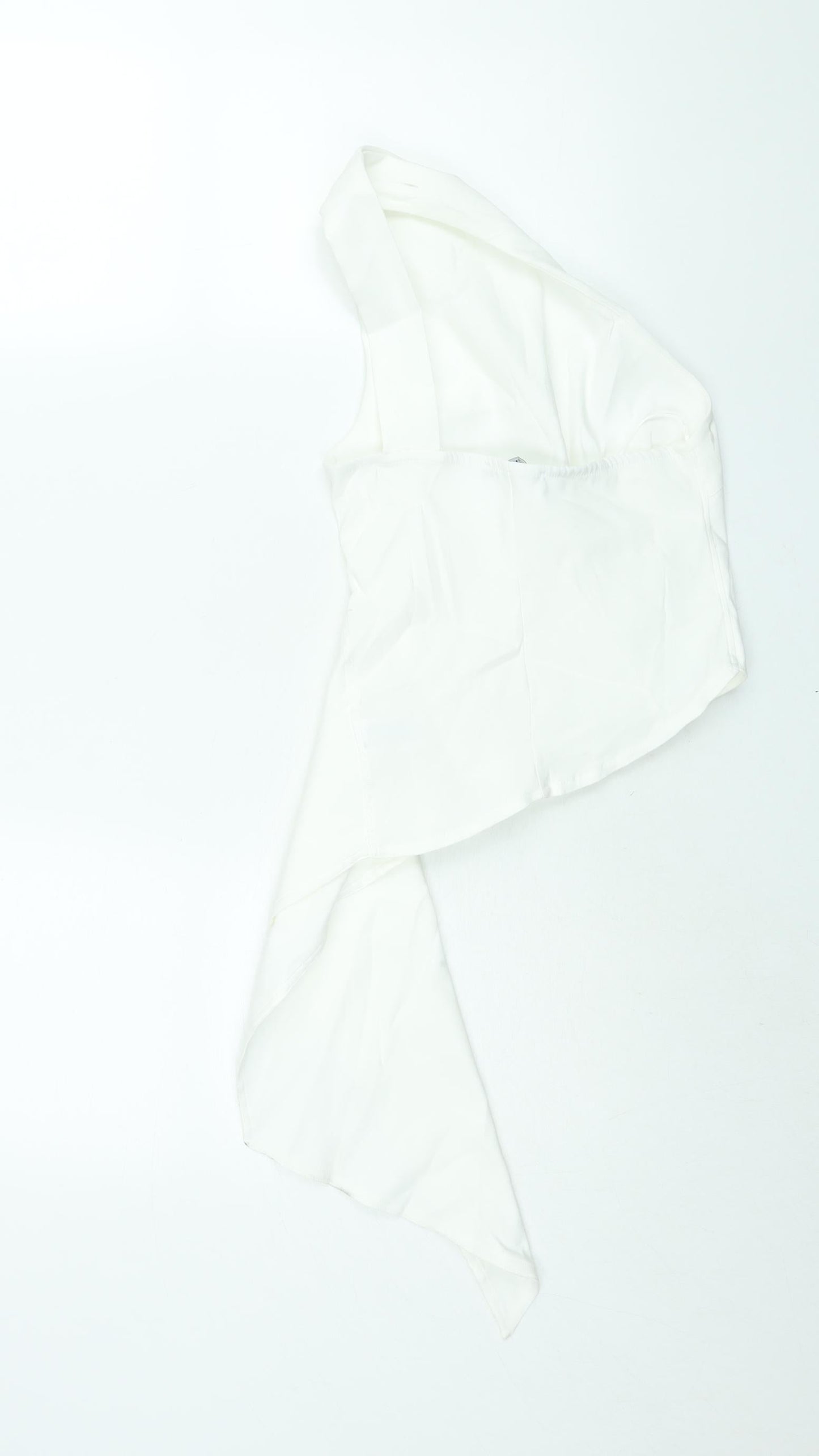Zara Womens White Polyester Basic Blouse Size S One Shoulder - Asymmetric Hem