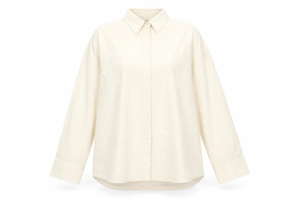Zara Womens Beige Polyester Basic Button-Up Size M Collared