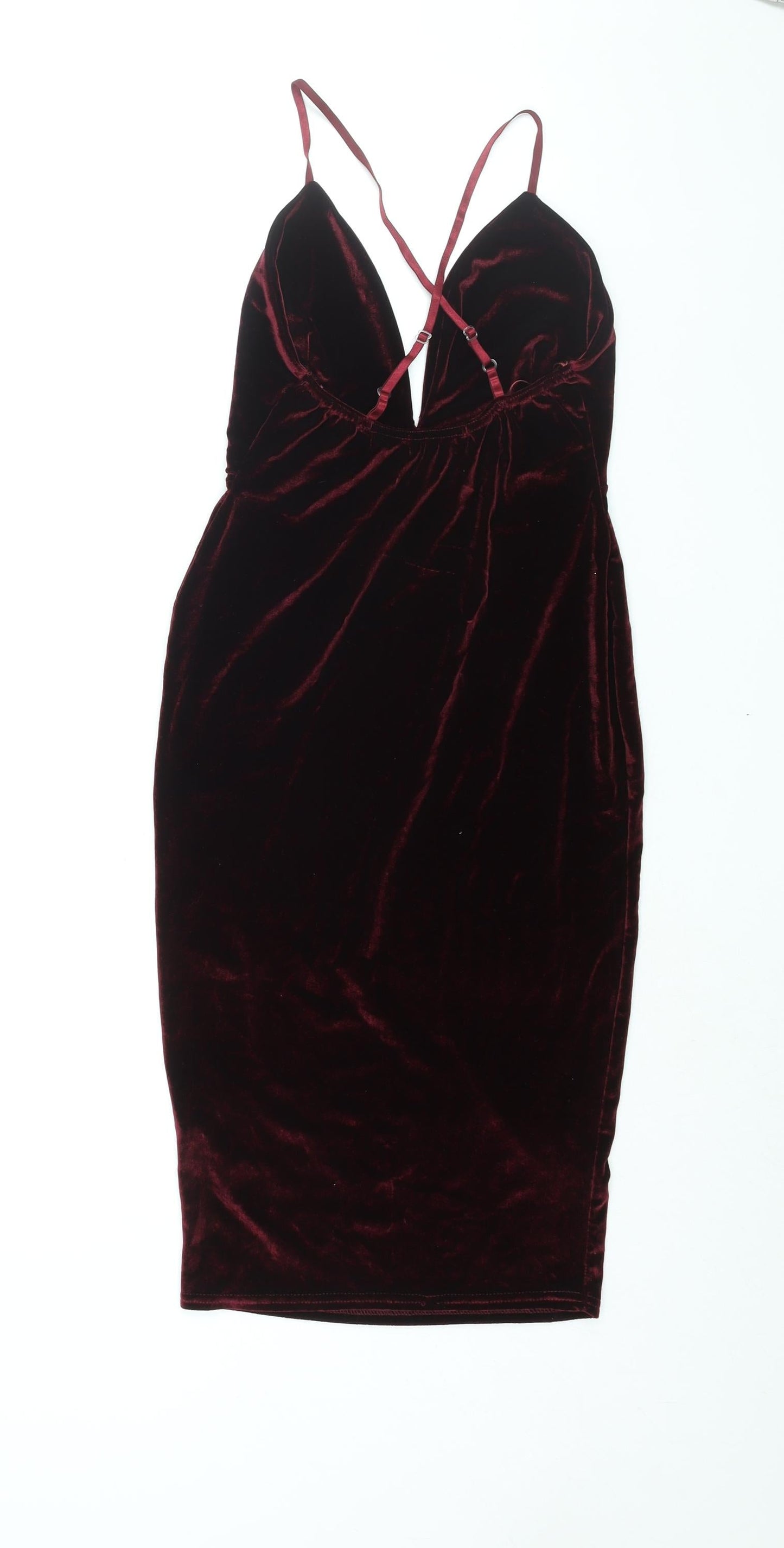 Figa Womens Red Polyester Bodycon Size 10 Sweetheart Pullover